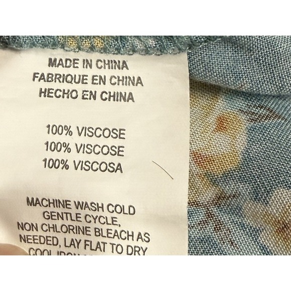 O'Neil Womens Lorna Floral Tie Strap Swingy A Line Dress Plunging V Neck Sz L - Picture 9 of 9